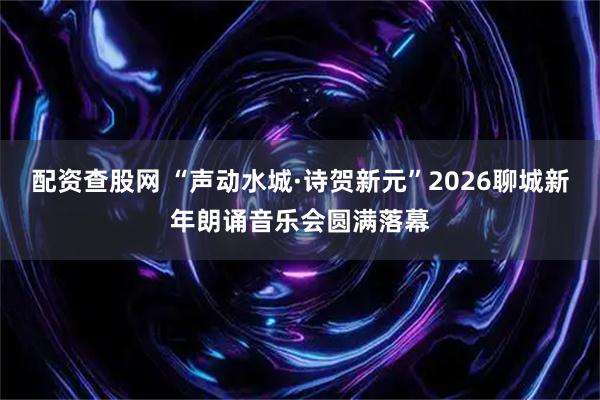 配资查股网 “声动水城·诗贺新元”2026聊城新年朗诵音乐会圆满落幕